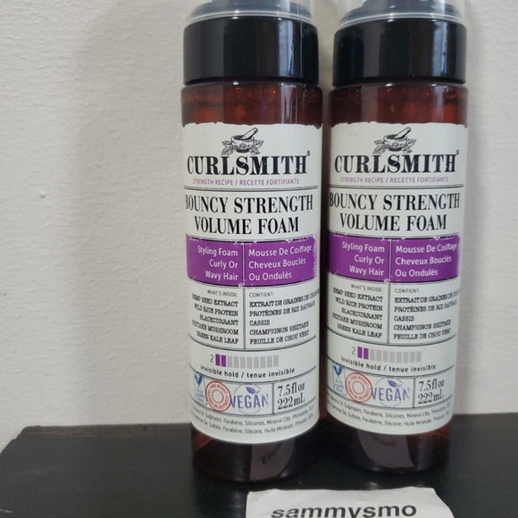 Curlsmith Bouncy Strength Volume Foam, Styling Foam Curly Hair 7.5 Fl Oz x2 - Picture 2 of 5